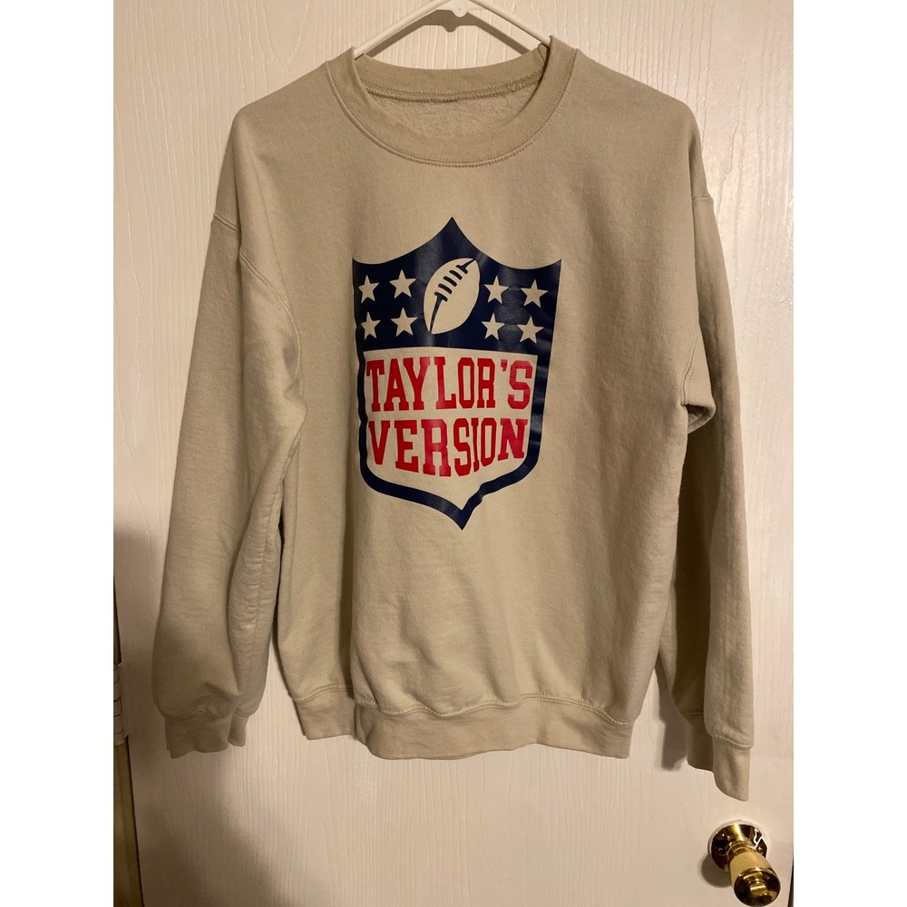 Taylor Swift Taylors Version NFL Logo Sweatshirt Tan Crewneck Swiftie Fan Merch
